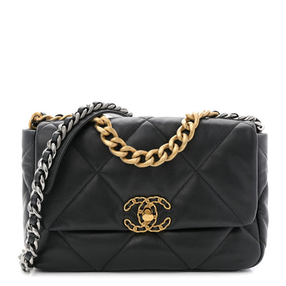 Chanel Lambskin Quilted Medium Chanel 19 Flap Black 1 of 11