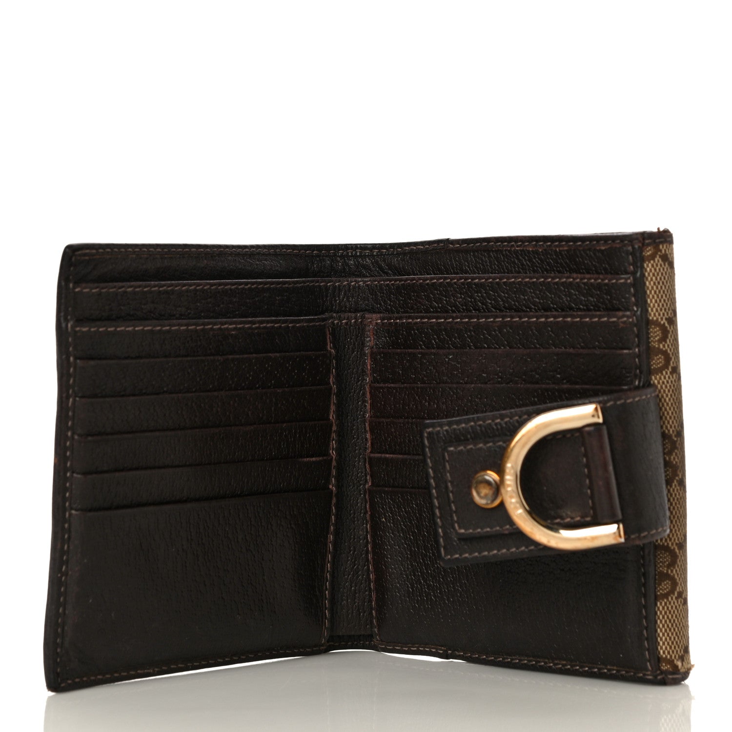 Gucci Monogram D Ring Compact Wallet Dark Brown 5 of 18