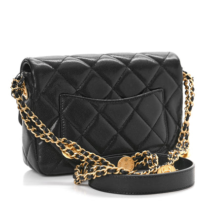 Chanel Caviar Quilted Small Twist Your Buttons Flap Black 3 of 10