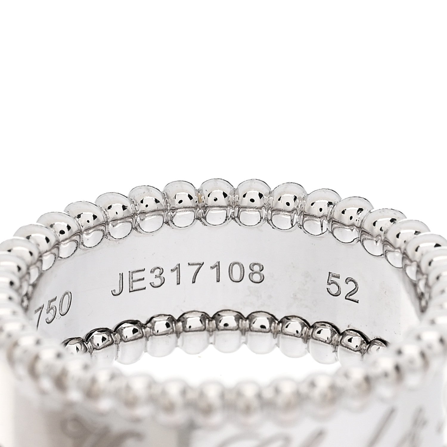 Van Cleef & Arpels 18K White Gold Perlee Signature Ring 52 6 5 of 6