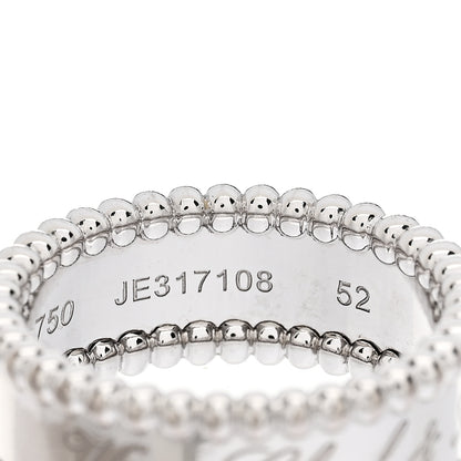 Van Cleef & Arpels 18K White Gold Perlee Signature Ring 52 6 5 of 6