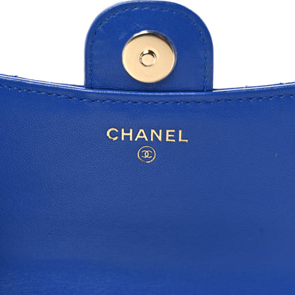 Chanel Lambskin Quilted Flap Phone Holder With Chain Blue 6 of 12