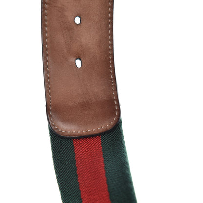 Gucci Calfskin Web Interlocking G Belt 120 48 Dark Brown 6 of 9