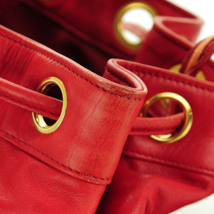 Chanel Lambskin Drawstring CC Shoulder Bag Red 13 of 16