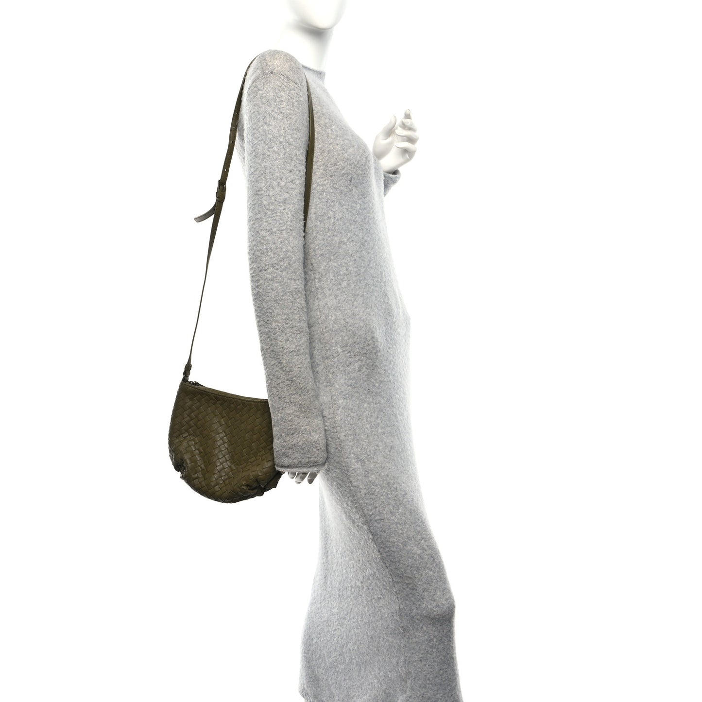 Nappa Intrecciato Crossbody Olive