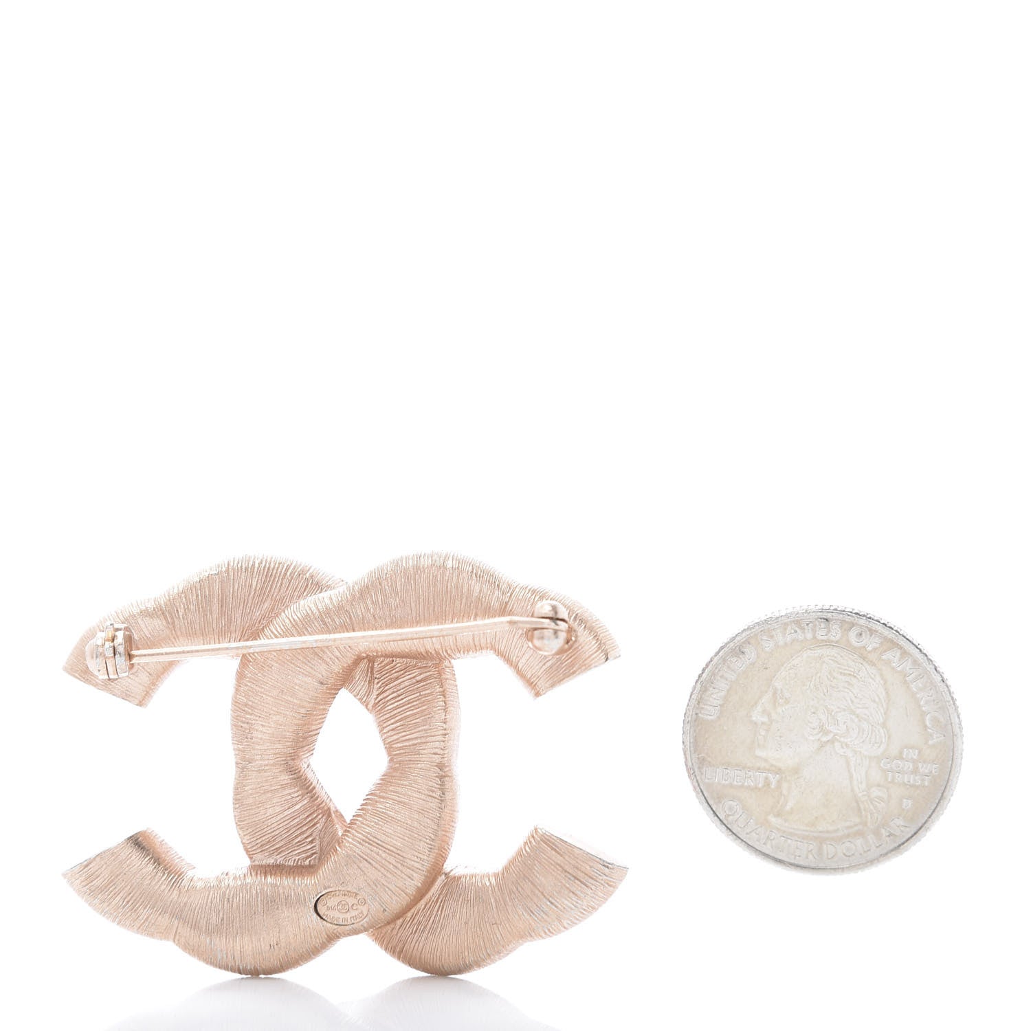 Chanel Crystal Twisted CC Brooch Rose Gold 3 of 5
