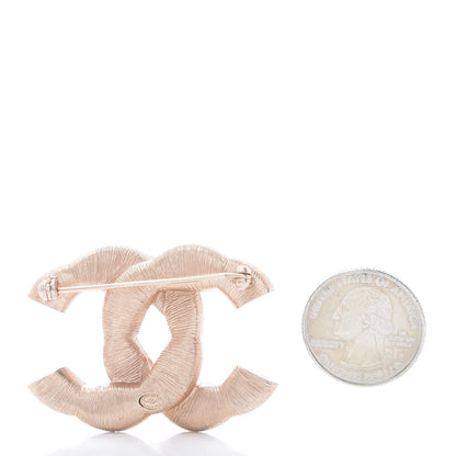 Chanel Crystal Twisted CC Brooch Rose Gold 3 of 5