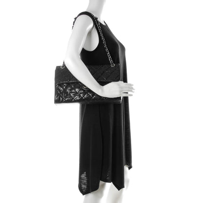 Chanel Crumpled Grained Calfskin Jumbo CC Crave Flap Black 2 of 8
