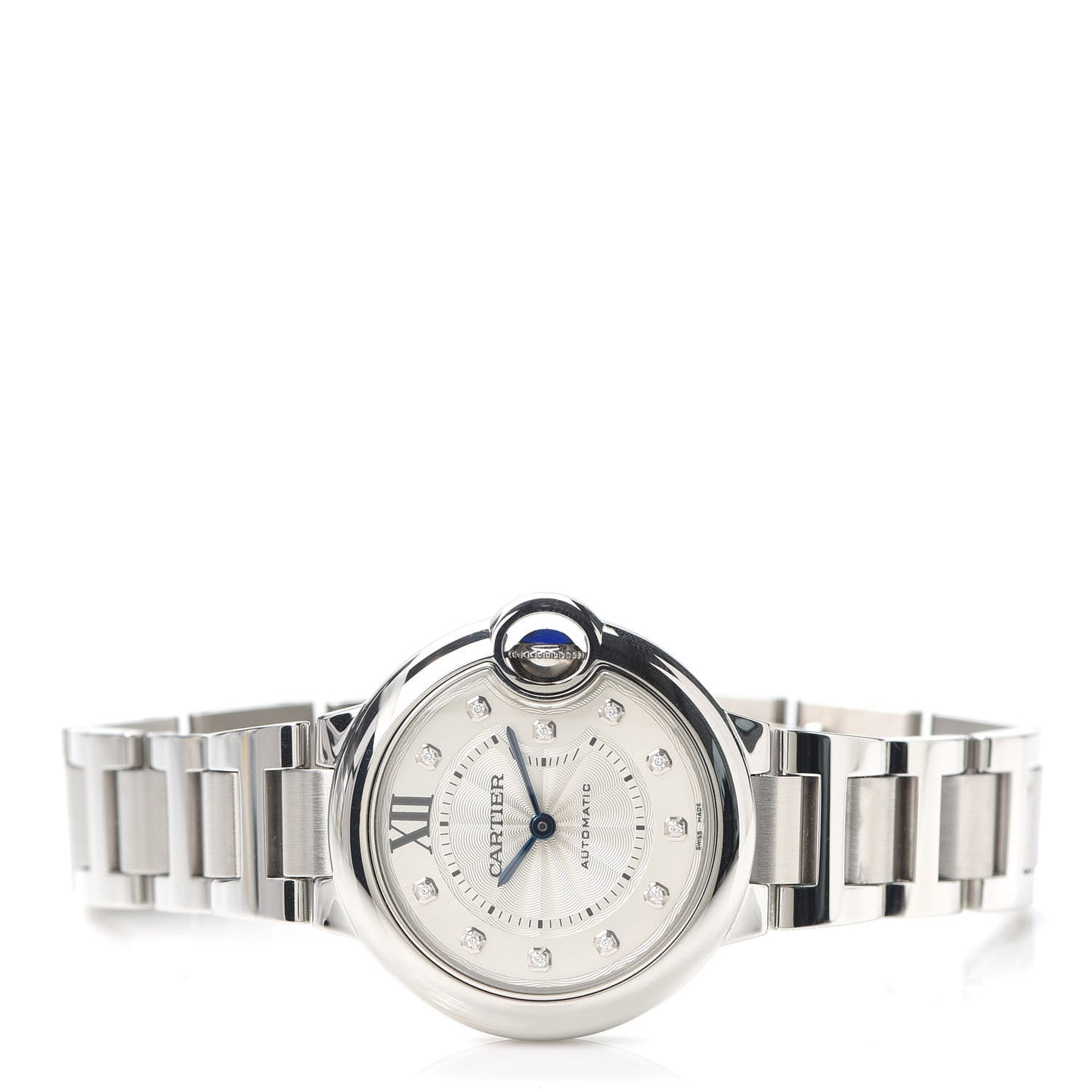 Stainless Steel Diamond 33mm Ballon Bleu De Cartier Automatic Watch