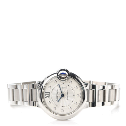 Cartier Stainless Steel Diamond 33mm Ballon Bleu De Cartier Automatic Watch 2 of 6