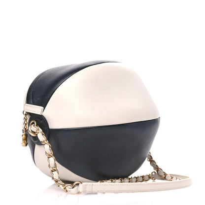 Chanel Calfskin Coco Beach Ball Bag White Black 3 of 11