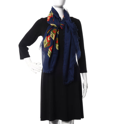 Gucci Wool Silk Jacquard GG Wallpaper Print Scarf Multi 2 of 6