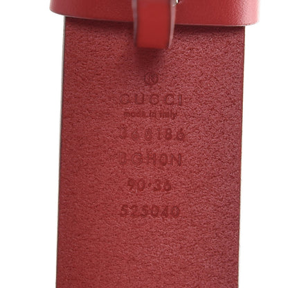 Gucci Selleria Calfskin Nickel Interlocking G 37mm Belt 90 36 Rosso 4 of 7
