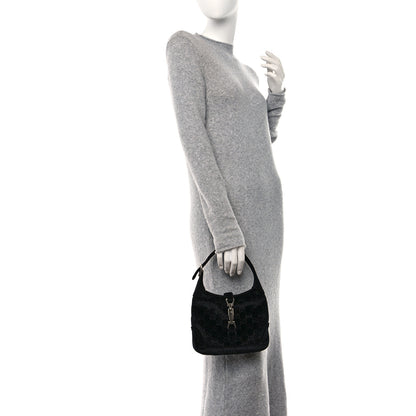 Gucci New Velvet Ashmir GG Monogram Small Jackie 1961 Hobo Black 2 of 9