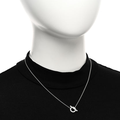Hermes 18K White Gold Diamond Finesse Pendant Necklace 2 of 5