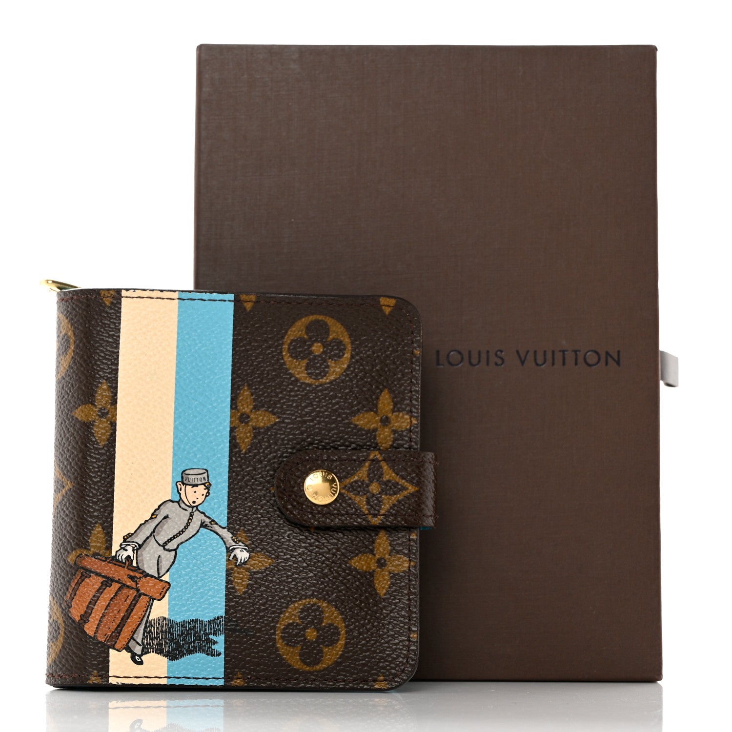 Louis Vuitton Monogram Groom Compact Zip Wallet Blue 12 of 12