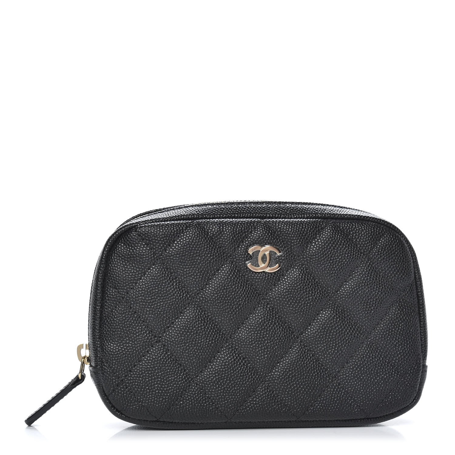 Chanel Caviar Quilted Small Curvy Pouch Cosmetic Case Black 1 of 10