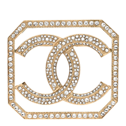 Chanel Crystal CC Brooch Gold 1 of 4