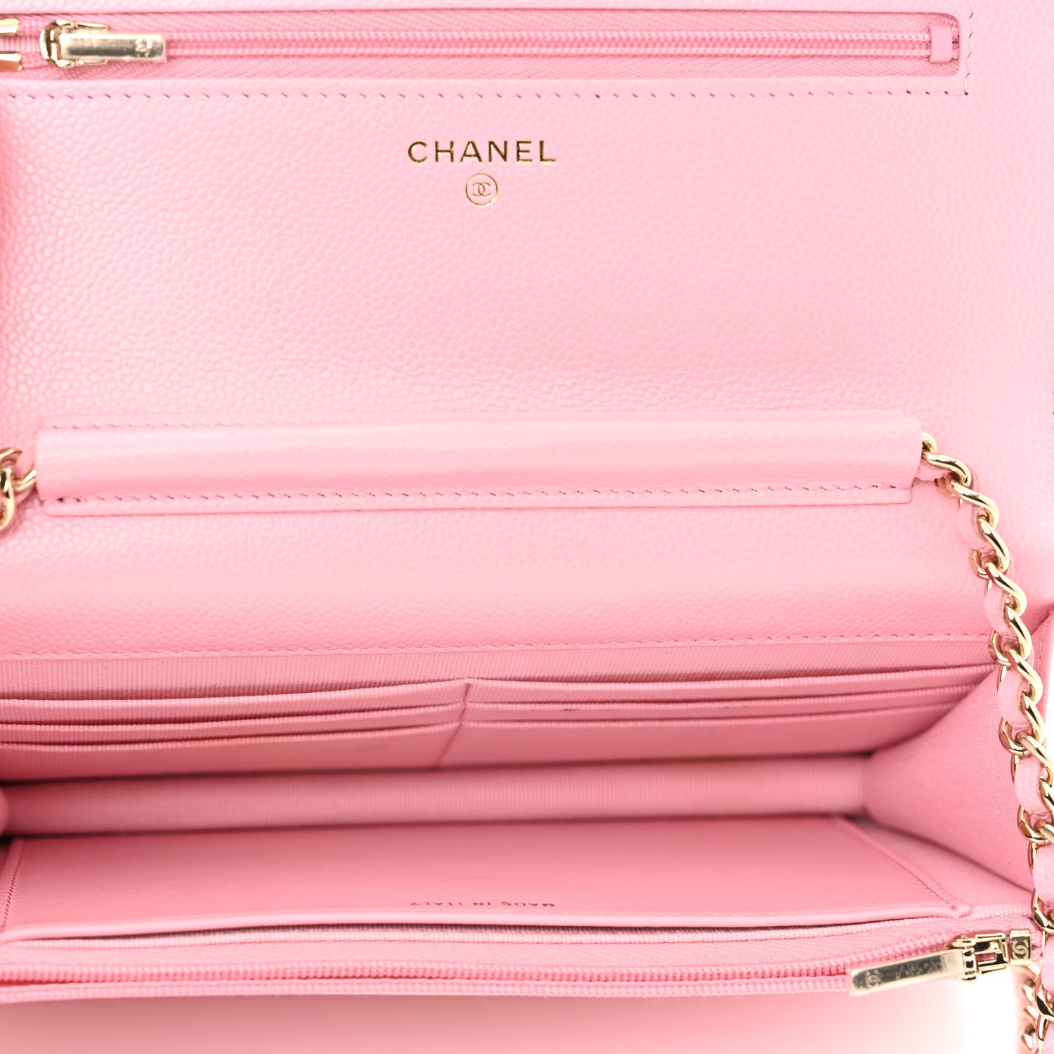 Chanel Caviar Quilted Chain CC Wallet On Chain WOC Pink 5 of 12