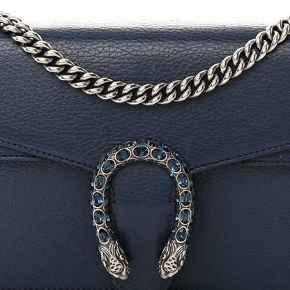 Gucci Dollar Calfskin Crystal Small Dionysus Shoulder Bag Blue Agata Montana Sapphire 9 of 19