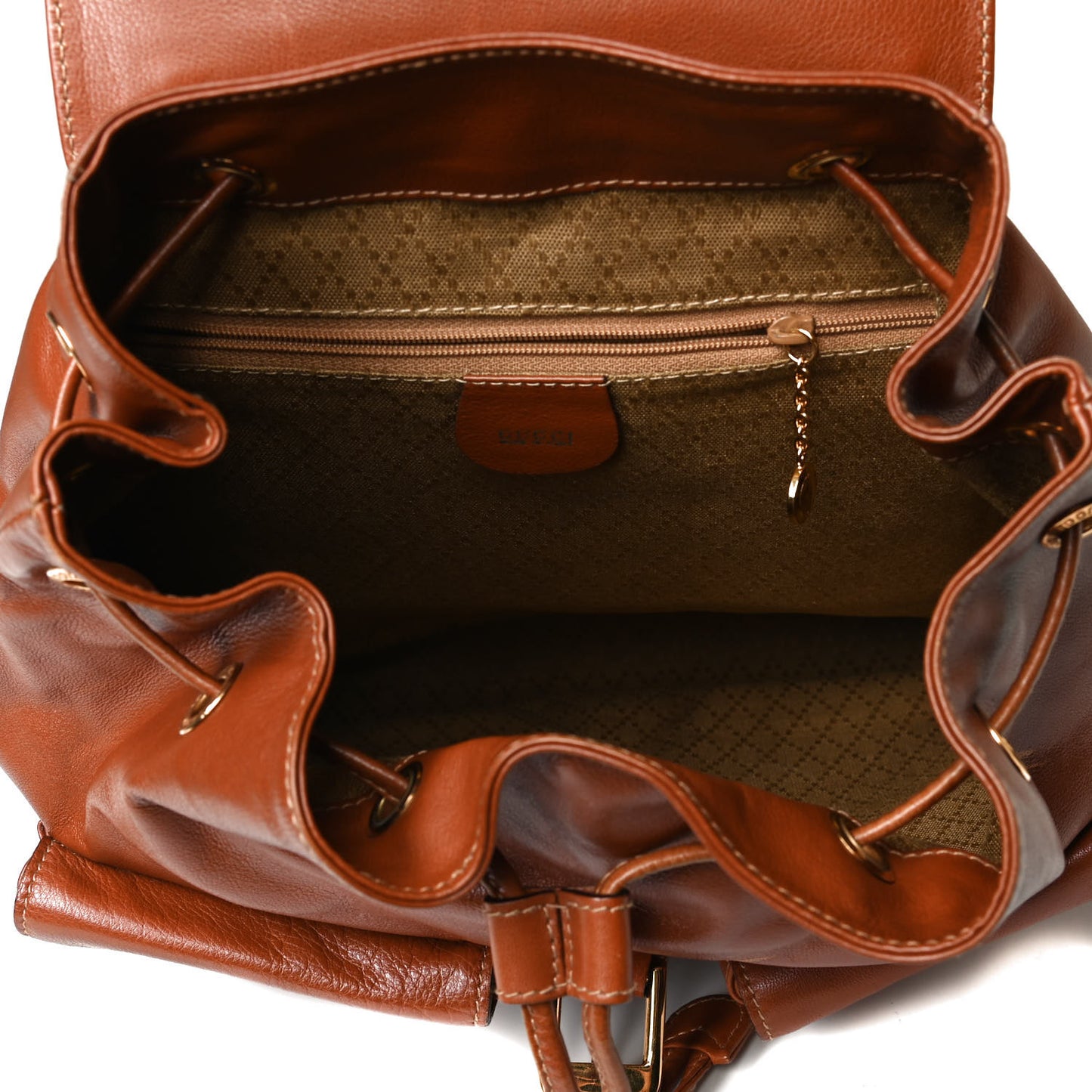Calfskin Bamboo Backpack Brown