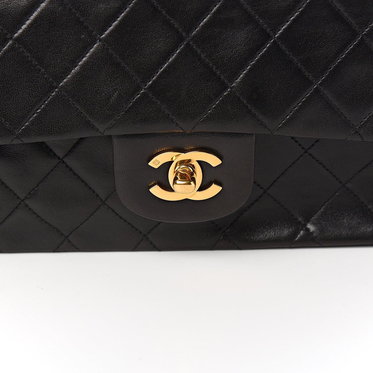 Chanel Lambskin Quilted Medium Double Flap Black 11 of 11