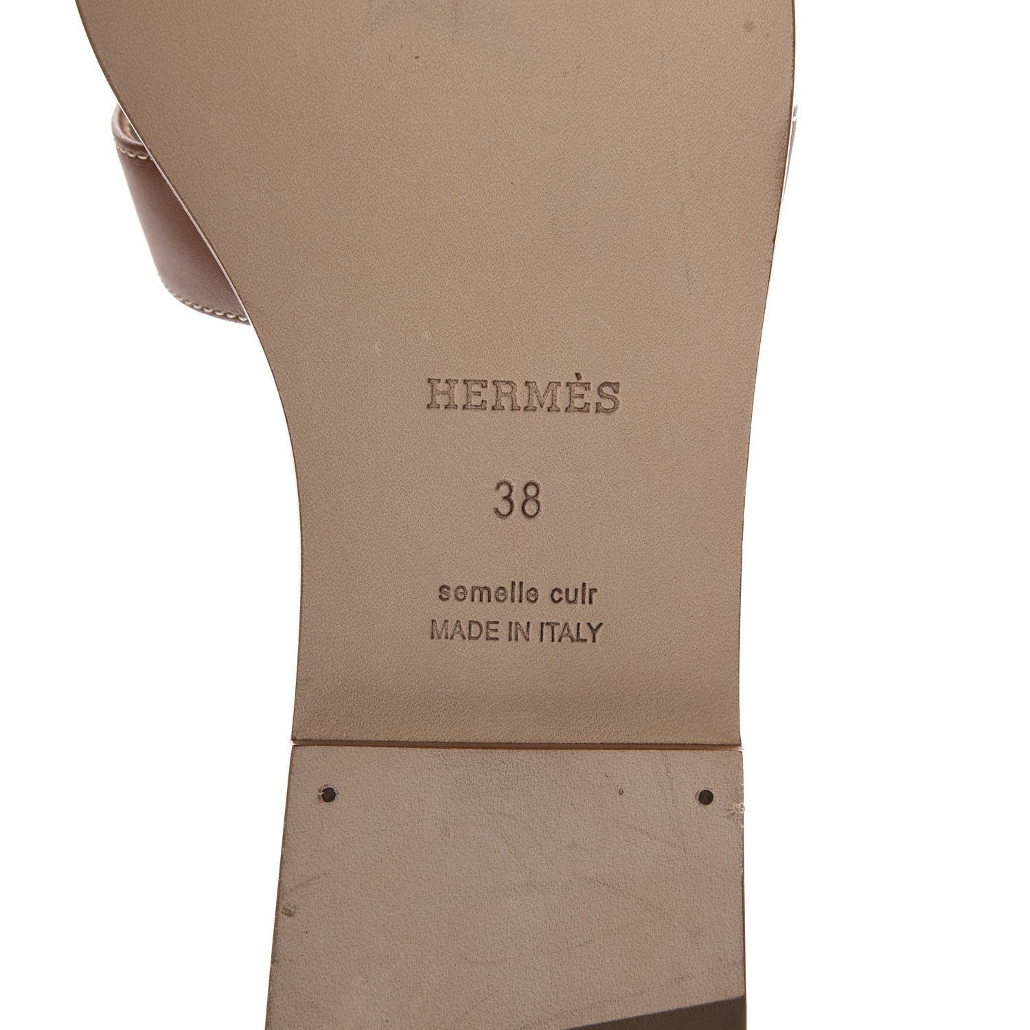Hermes Box Calfskin Oran Sandals 38 Gold 8 of 10