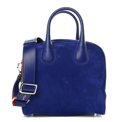 Christian Louboutin Suede Calfskin Small Marie Jane Top Handle Nomade Blue 1 of 14