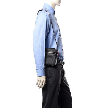 Gucci GG Supreme Monogram Appia Calfskin Web Small Camera Messenger Bag Black Grey 2 of 10