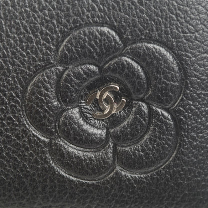 Chanel Leather Camellia Flap Wallet Black 6 of 12