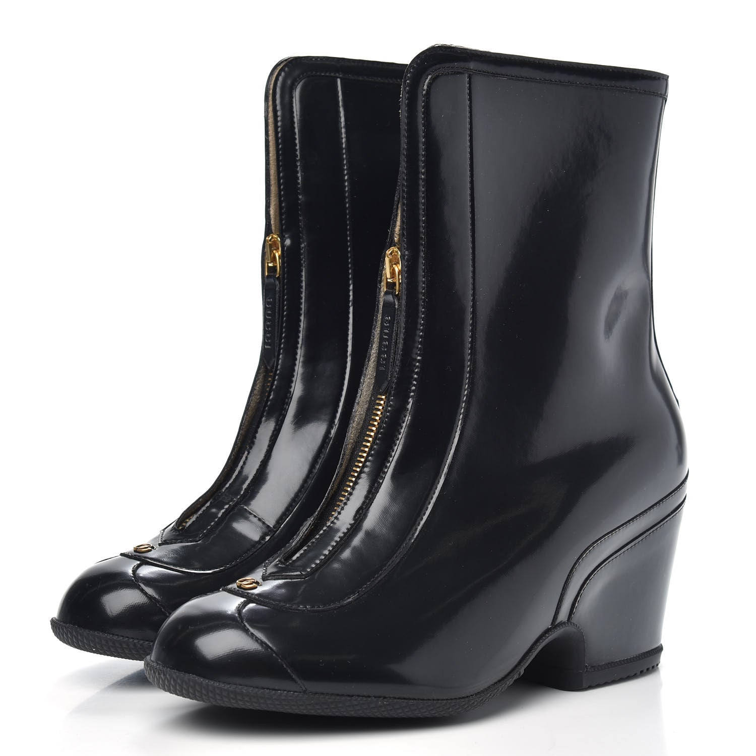 Gucci Coated Fabric Kitt Wellie Boots 39 Black 3 of 9