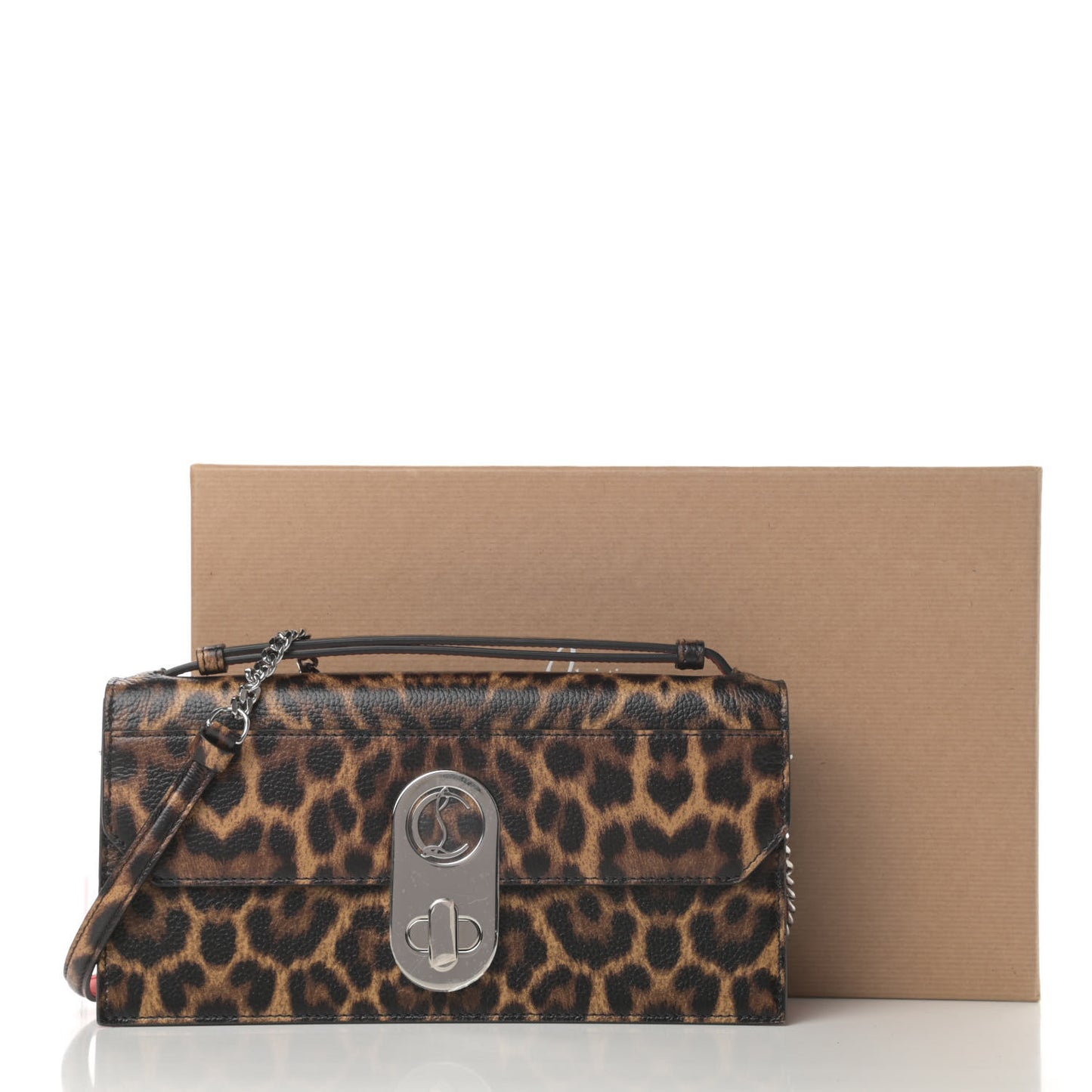 Calfskin Leopard Print Small Baguette