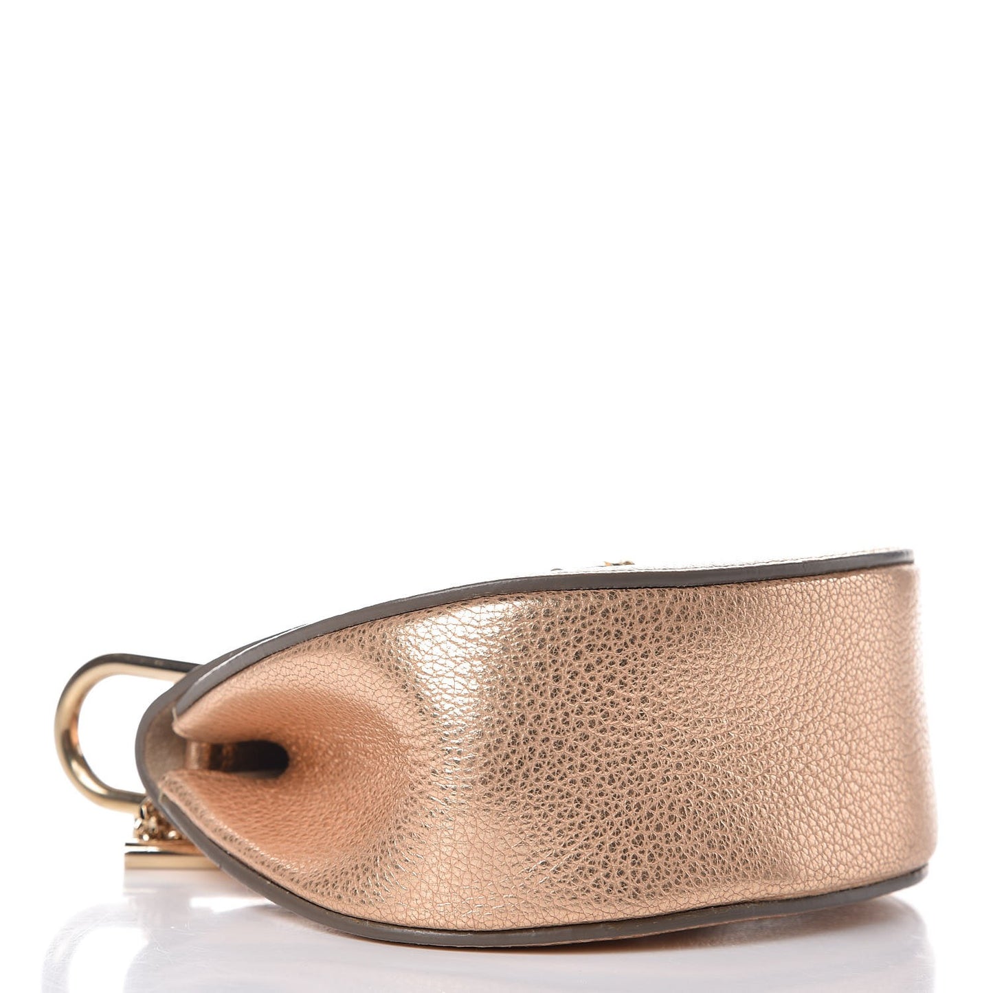 Metallic Grained Goatskin Nano Drew Shoulder Bag Abstract Gold