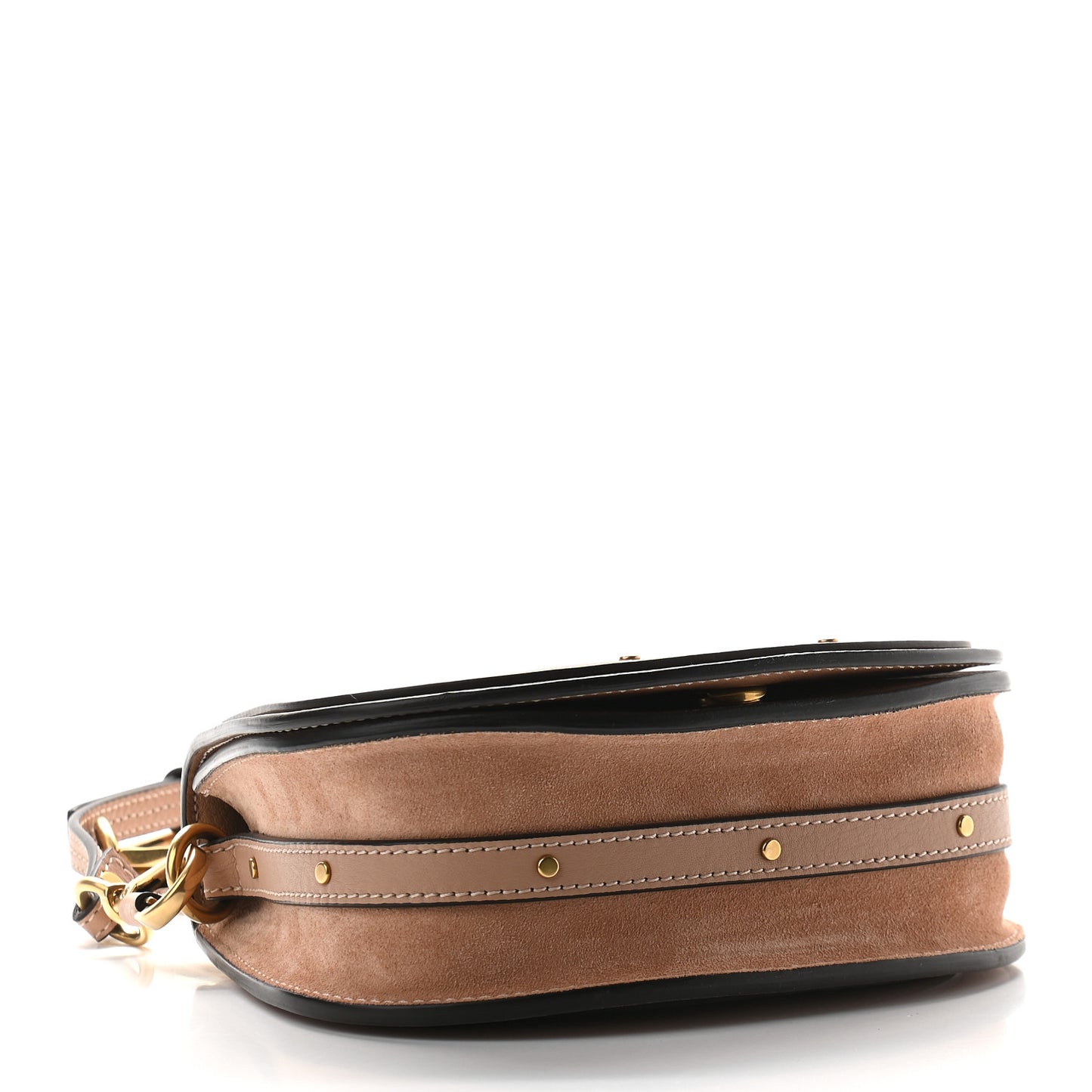 Calfskin Suede Small Nile Bracelet Bag Biscotti