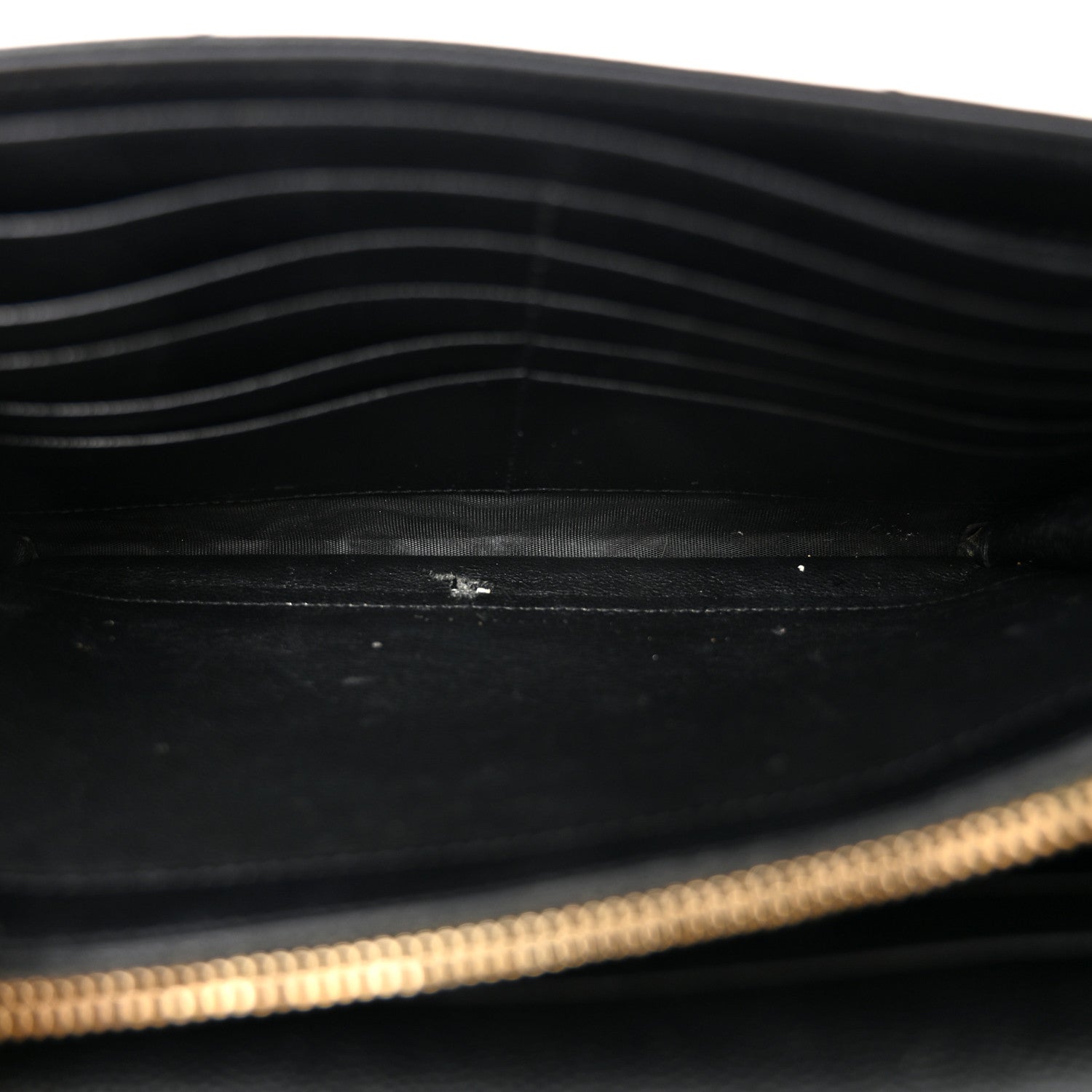 Saint Laurent Grain De Poudre Matelasse Chevron Monogram Chain Wallet Black 4 of 12