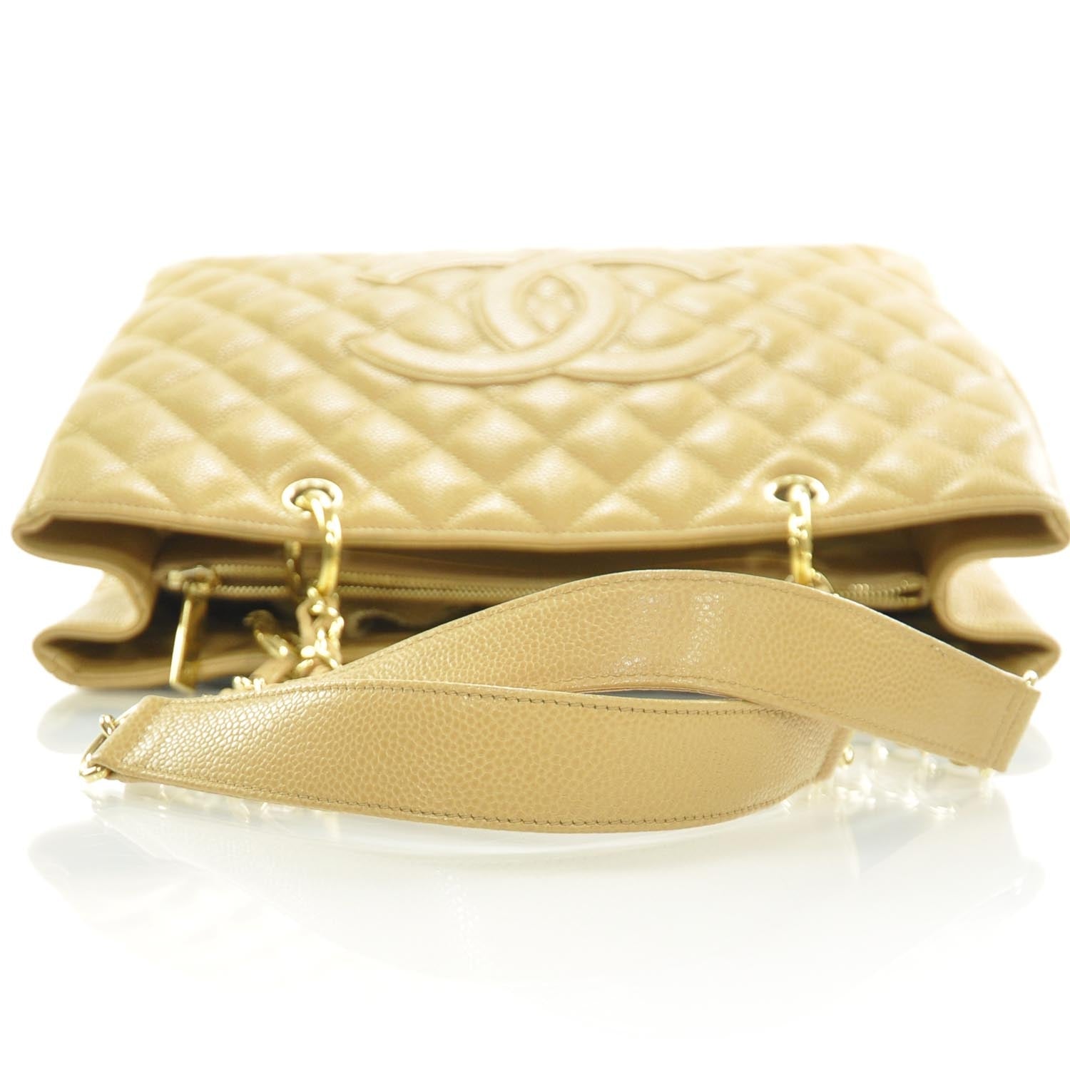 Chanel Caviar Quilted Grand Shopping Tote GST Beige 6 of 10