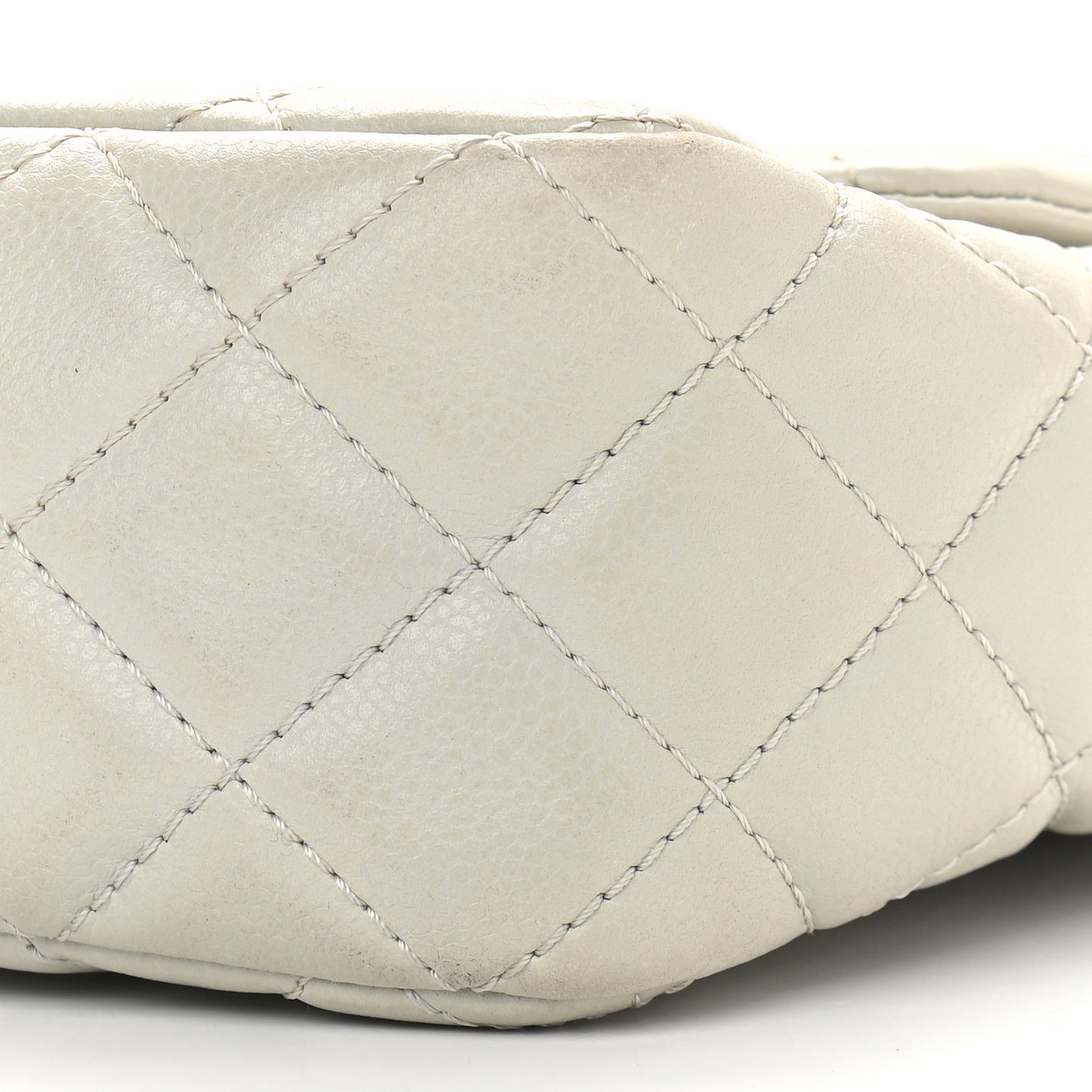 Caviar Quilted Jumbo Single Flap Grey