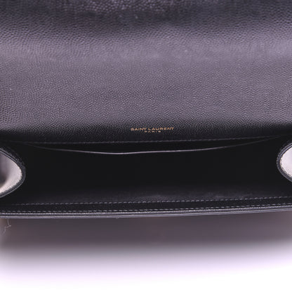 Saint Laurent Grain De Poudre Medium Classic Monogram Kate Satchel Black 5 of 14