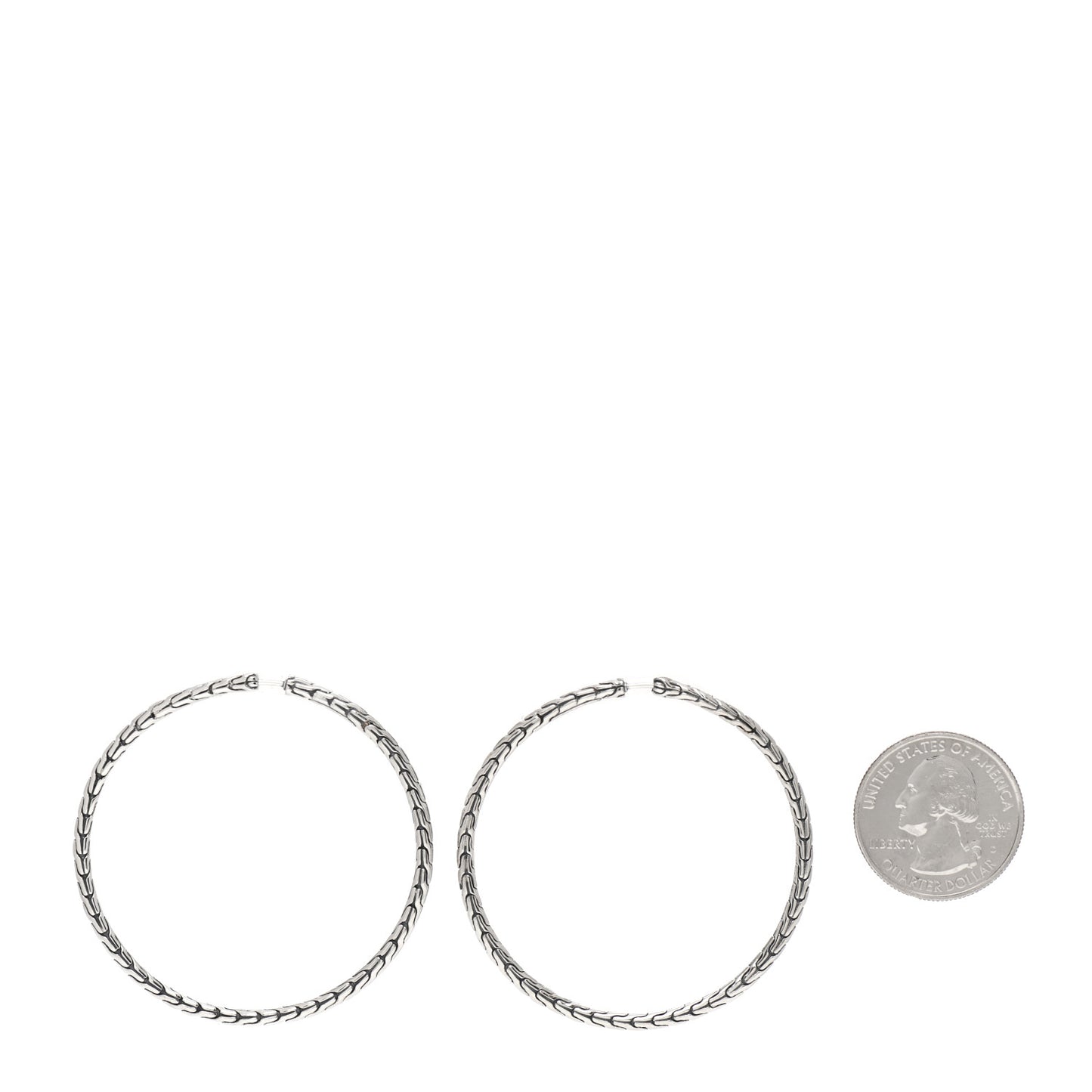 Sterling Silver Large Classic Chain Hoop Earrings
