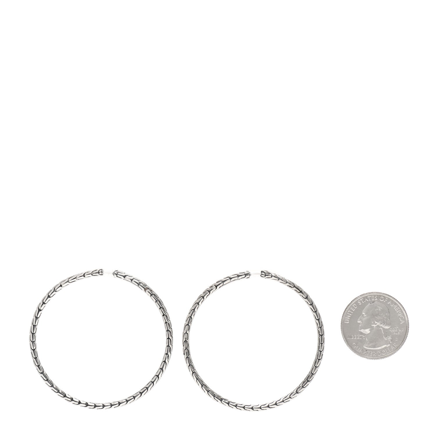 John Hardy Sterling Silver Large Classic Chain Hoop Earrings 2 of 4