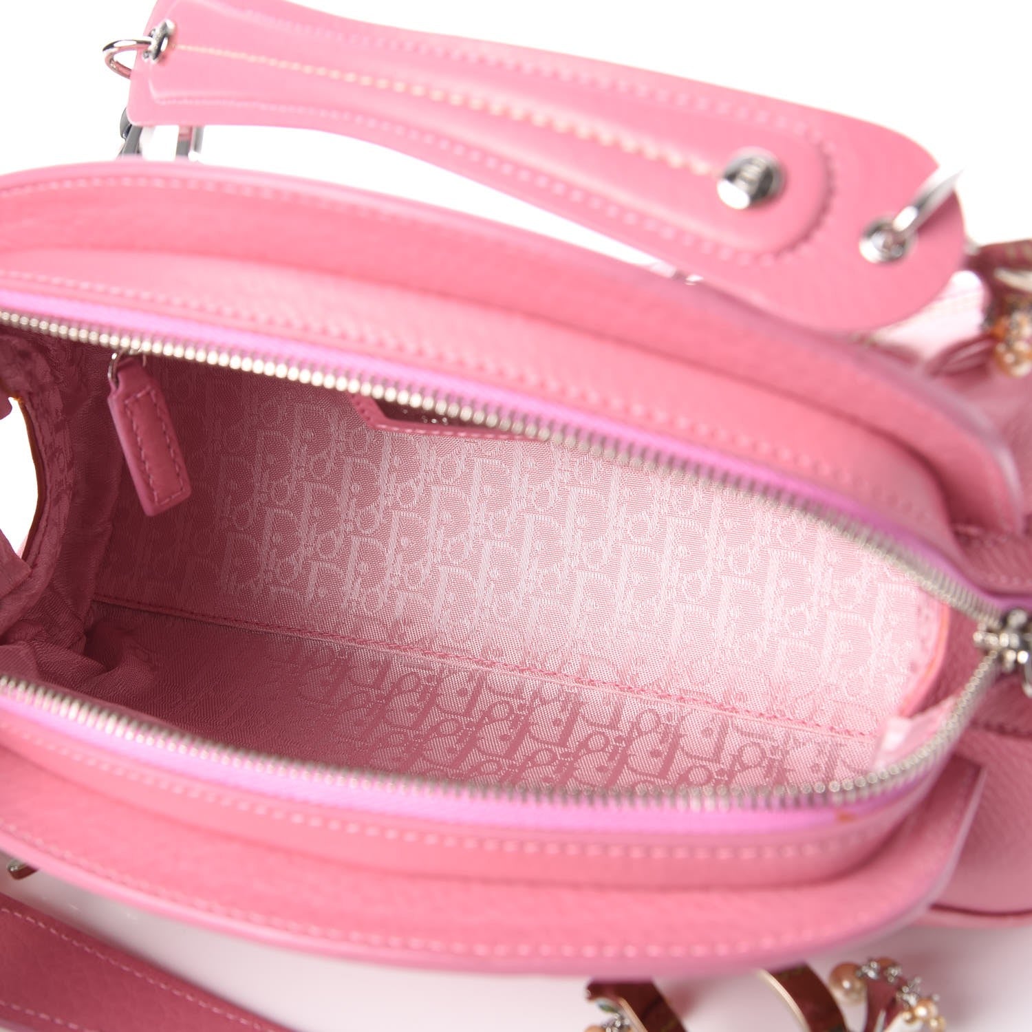 Christian Dior Calfskin Small Butterfly Detective Satchel Pink 5 of 12