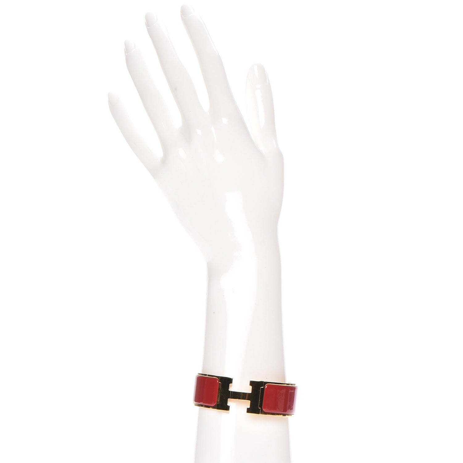 Hermes Enamel Wide Clic Clac H Bracelet PM Red 2 of 5
