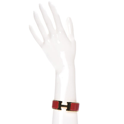 Hermes Enamel Wide Clic Clac H Bracelet PM Red 2 of 5