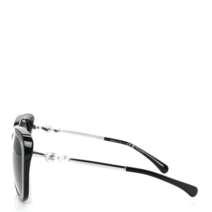 Chanel Acetate Polarized Butterfly Winter Pearl Sunglasses 5339-H Black 3 of 8