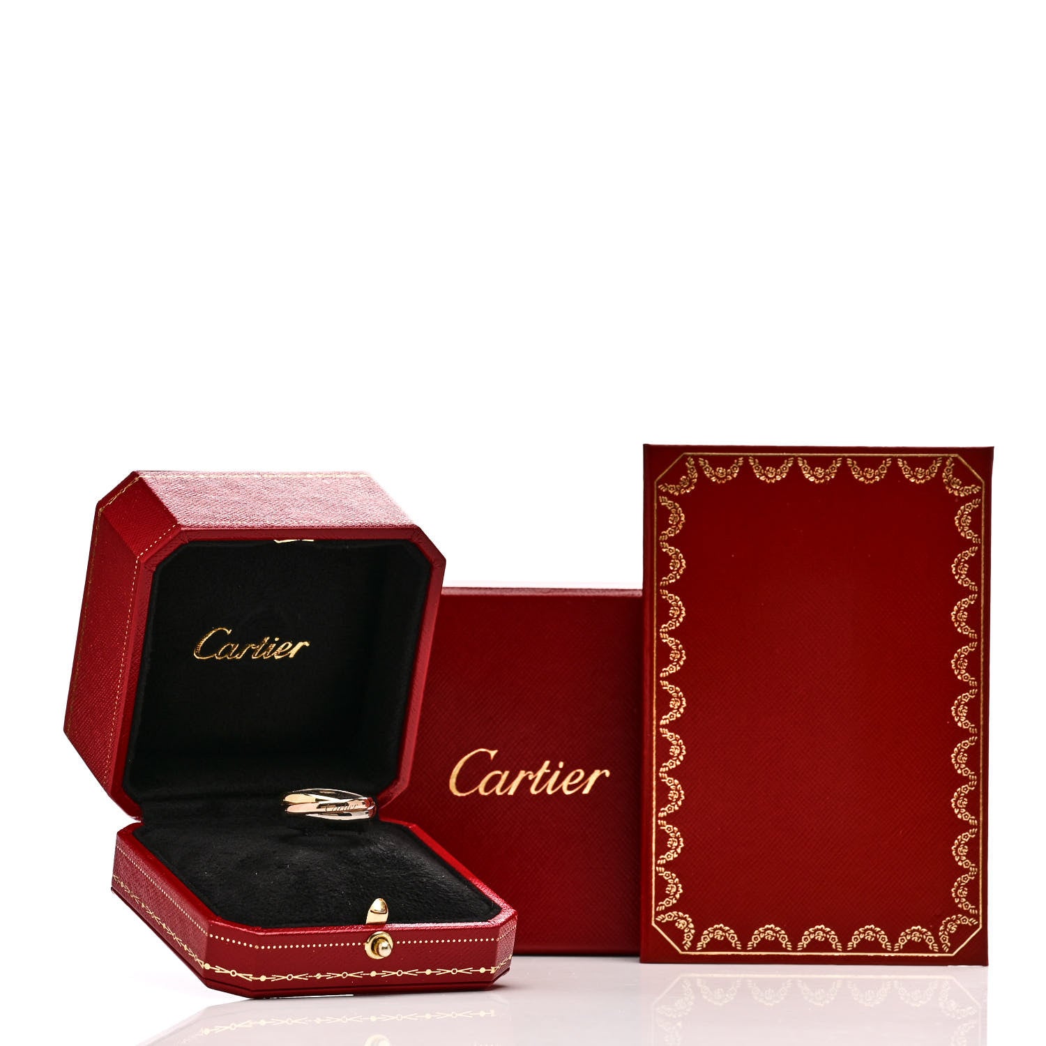 Cartier 18K Pink Yellow White Gold Small Trinity Ring 56 7.5 6 of 6