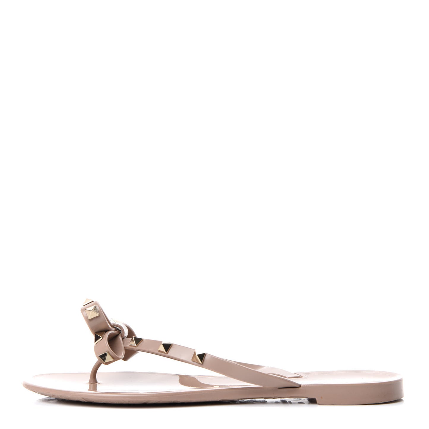 PVC Jelly Rockstud Bow Thong Sandals 40 Poudre