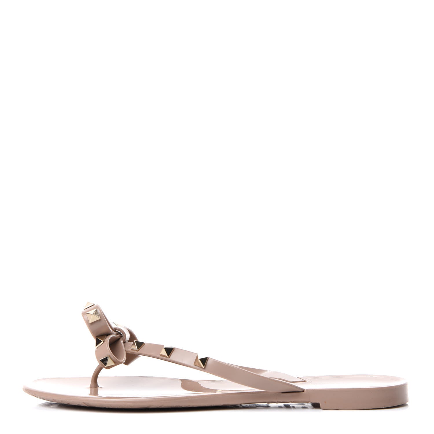 Valentino Garavani PVC Jelly Rockstud Bow Thong Sandals 40 Poudre 1 of 10