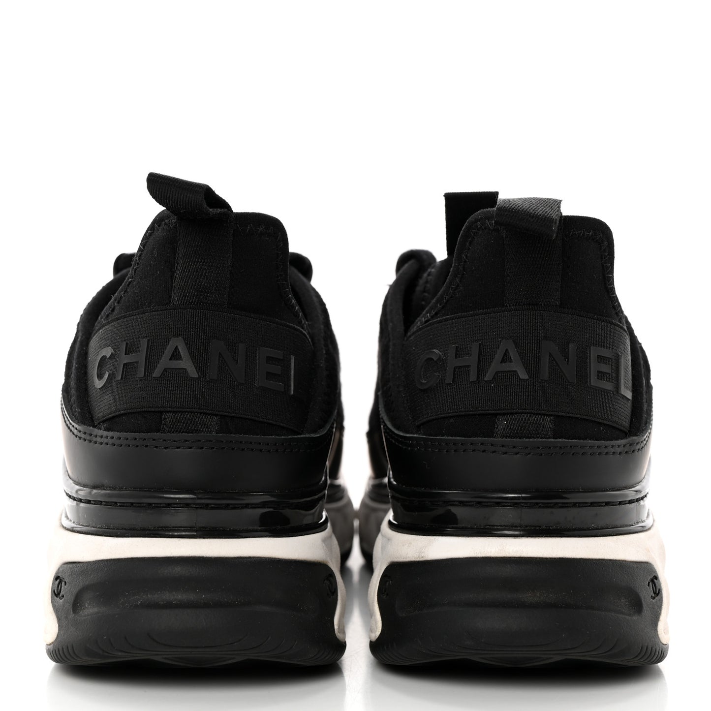 Velvet Calfskin Mixed Fibers CC Sneakers 37 Black