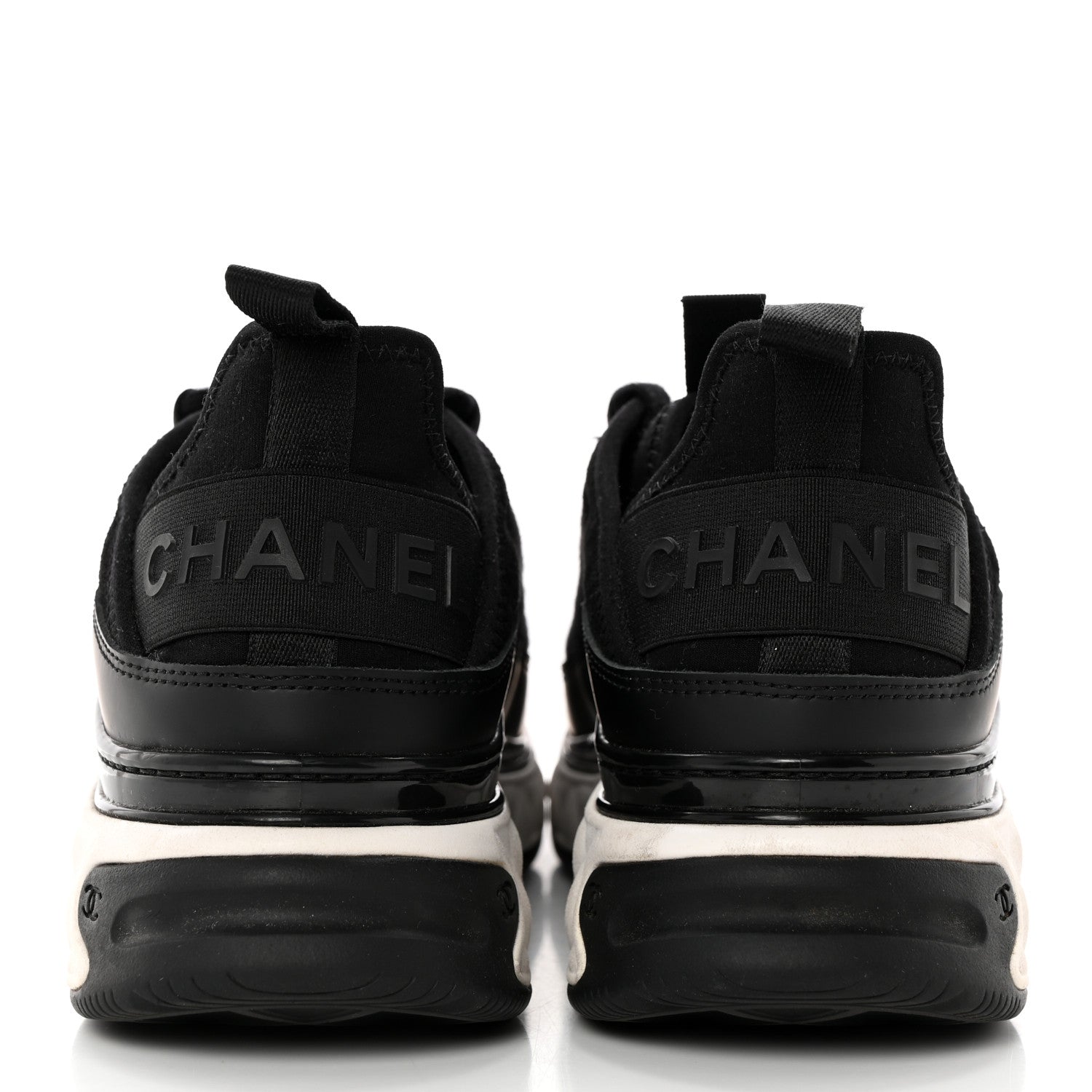 Chanel Velvet Calfskin Mixed Fibers CC Sneakers 37 Black 5 of 16