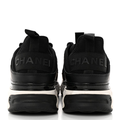 Chanel Velvet Calfskin Mixed Fibers CC Sneakers 37 Black 5 of 16